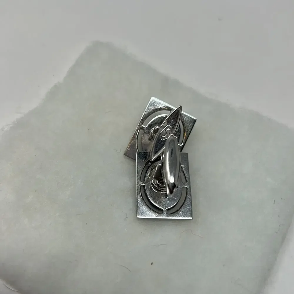 Lapis Blue Stone Set in a Silver Setting Men's Cuff Links